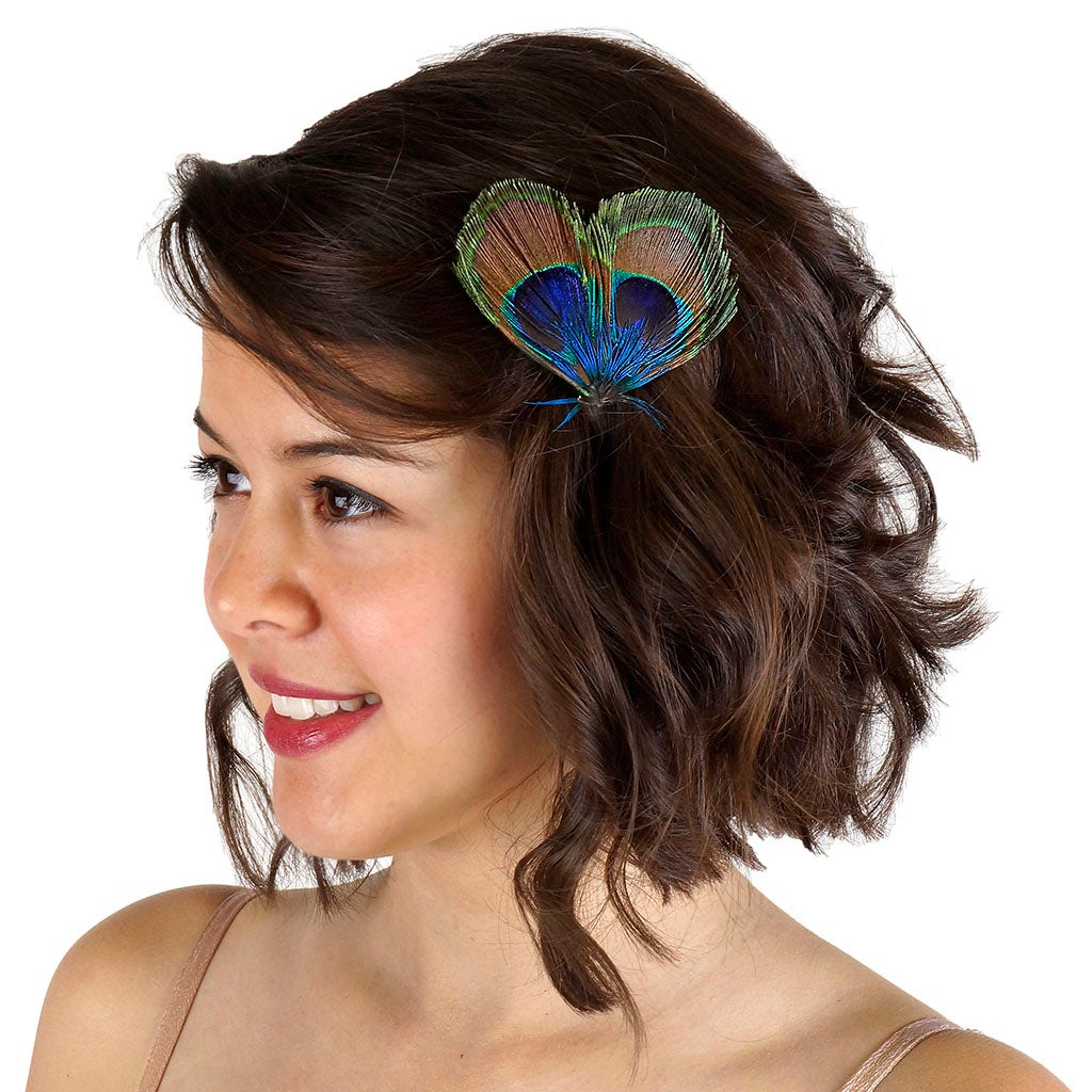 Feather Corsage - Peacock Eye - Natural