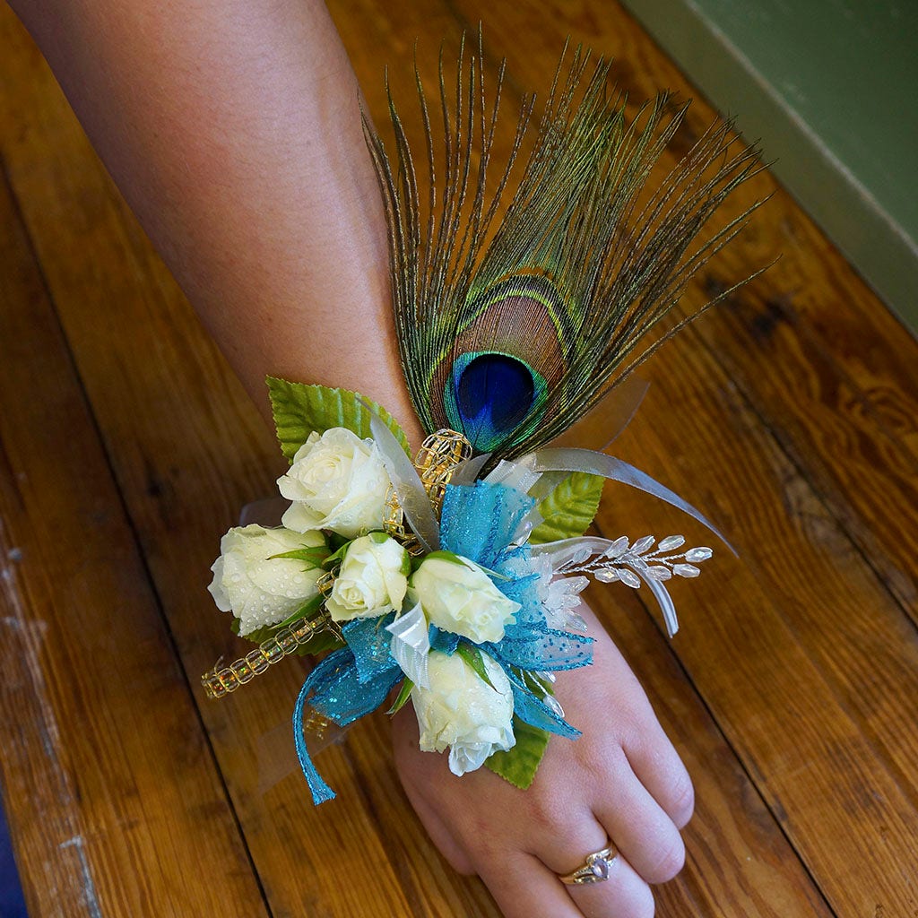 Feather Floral Pick w/Peacock Eye - Natural