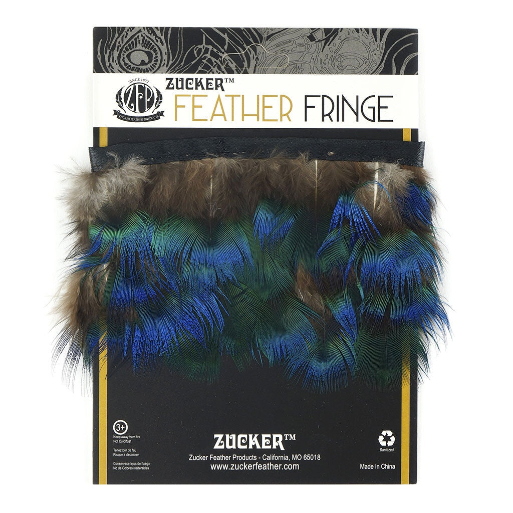1 Yard Peacock Plumage Feather Fringe 1.5-2" - Natural