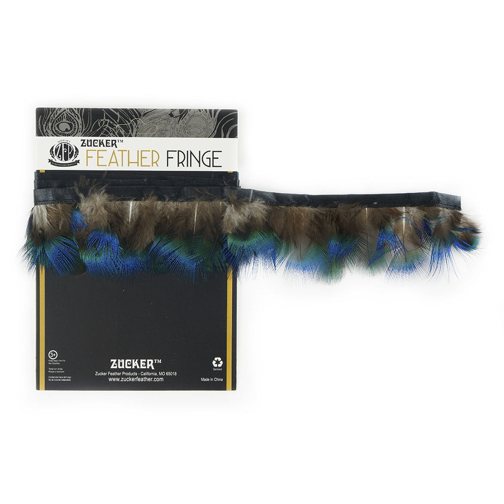 1 Yard Peacock Plumage Feather Fringe 1.5-2" - Natural