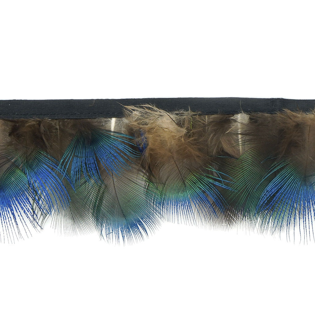 1 Yard Peacock Plumage Feather Fringe 1.5-2" - Natural