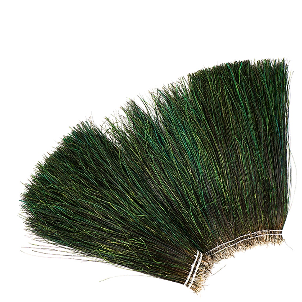 Peacock Flue (Herl) Feathers [{WEDDING CENTERPIECES}] - Natural - 10-12"