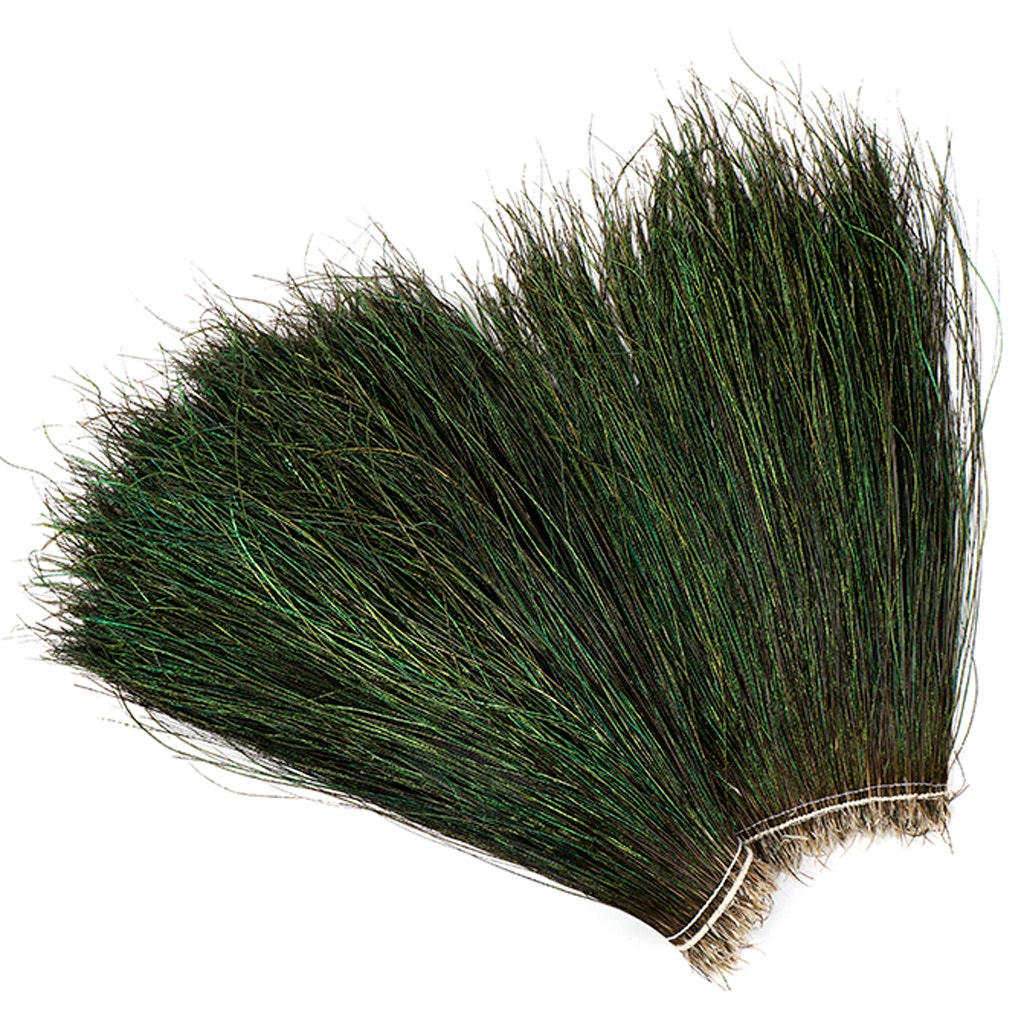 Peacock Flue (Herl) Feathers [{WEDDING CENTERPIECES}] - Natural - 12 - 14"