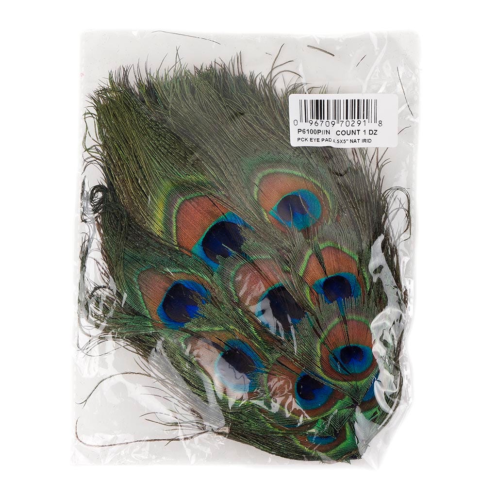 Full Peacock Eyes Feather Pad - Natural