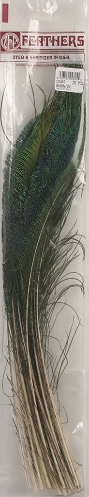 Peacock Feather Swords Natural - Natural - Approx 15-25 inches - 25 PCS