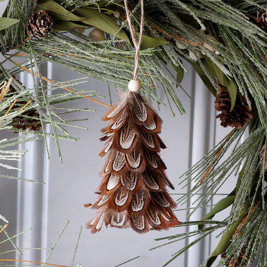 Pheasant Mini Feather Tree Ornament - Natural