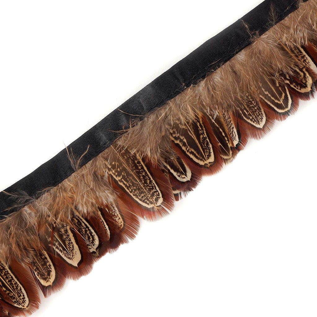 Almond Pheasant Feather Fringe - Natural