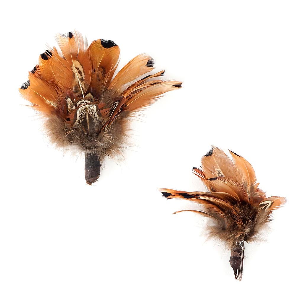 Handmade Feather Corsage-Pheasant Plumage - Natural