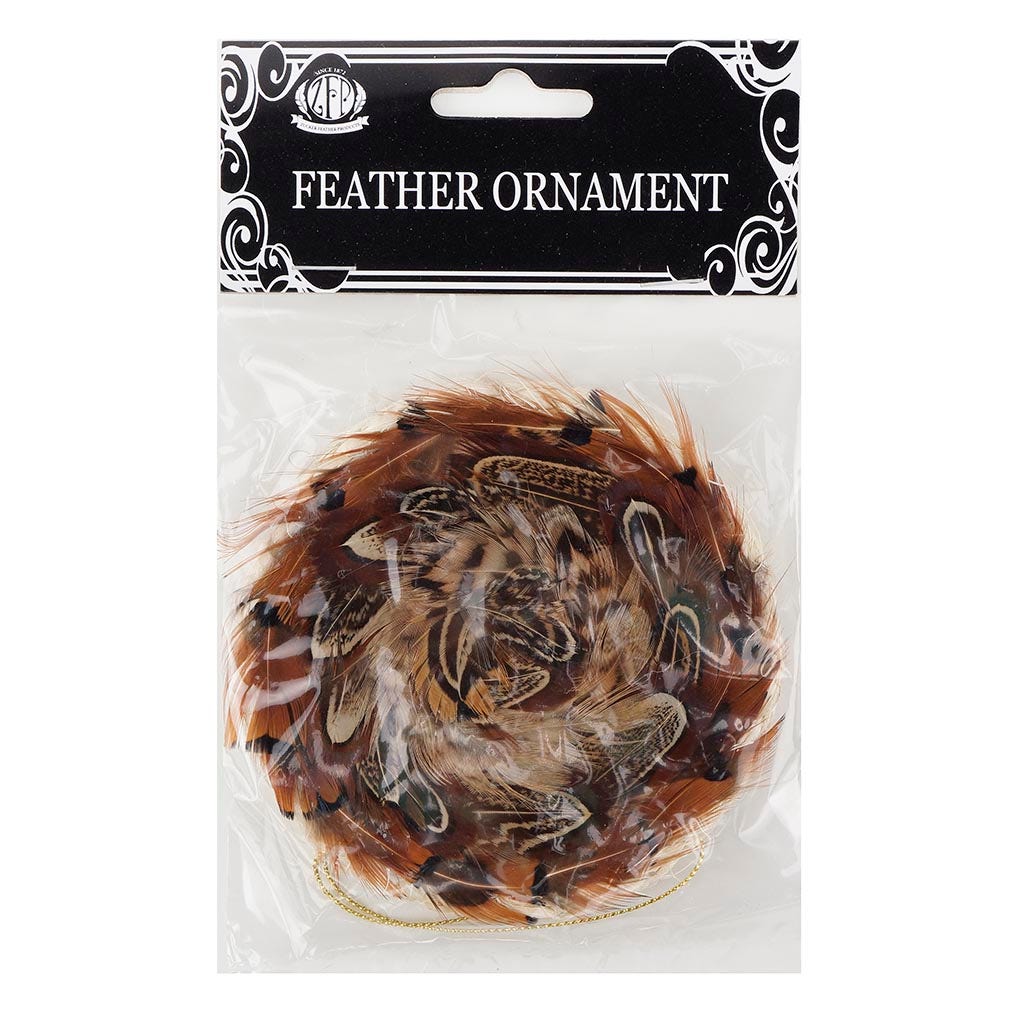 Heart Pheasant Disc Ornament Natural