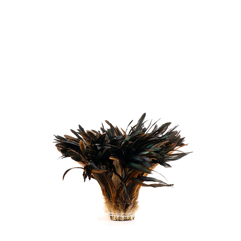 Rooster Coque Tails Feathers Half Bronze Natural 9-12" [1/4 LB Bulk]