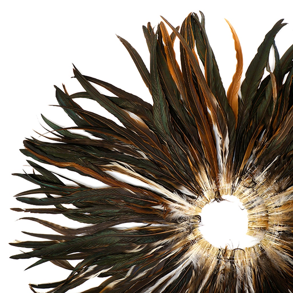 Rooster Coque Tails Feathers Half Bronze Natural 13-16" [1/4 LB Bulk]