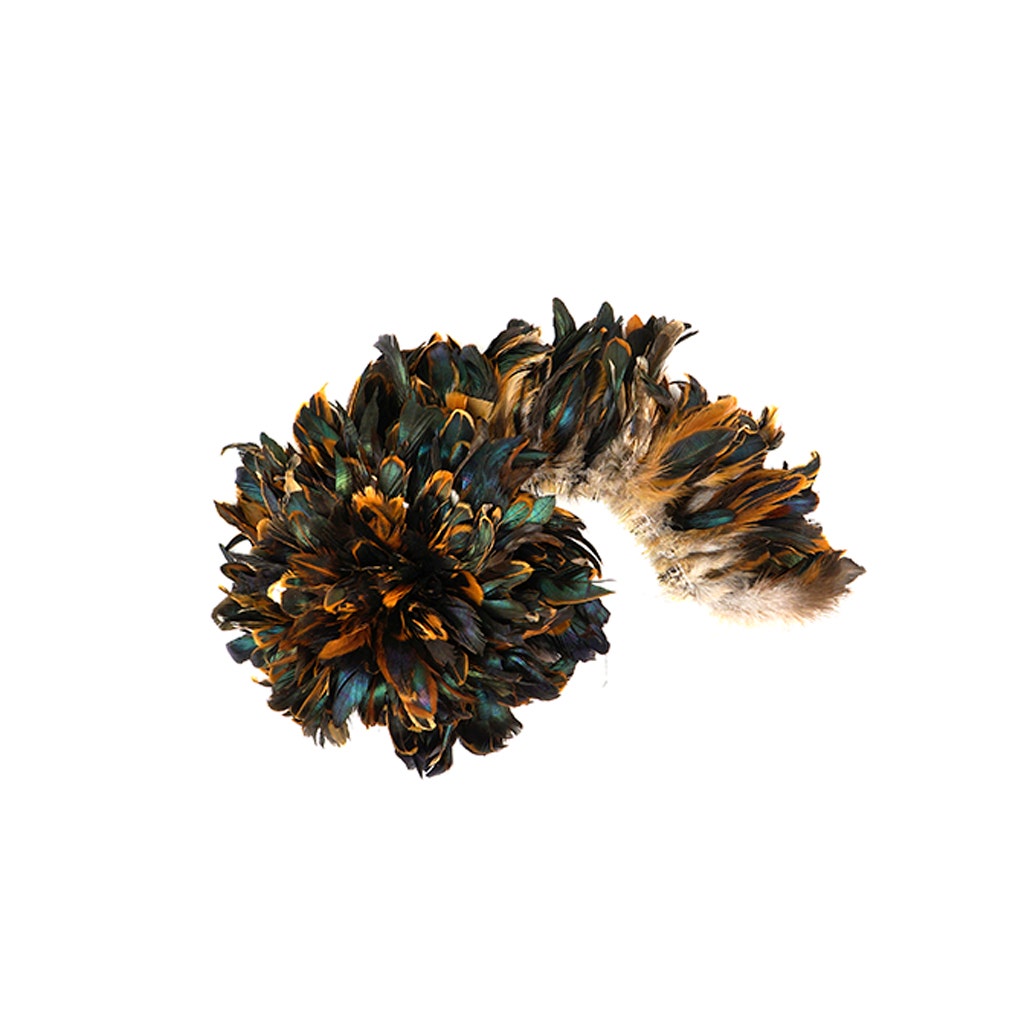 Rooster Coque Tails Feathers Half Bronze Natural 3-6" [1/4 LB Bulk]