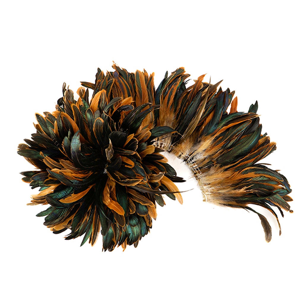 Rooster Coque Tails Feathers Half Bronze Natural 7-10" [1/4 LB Bulk]