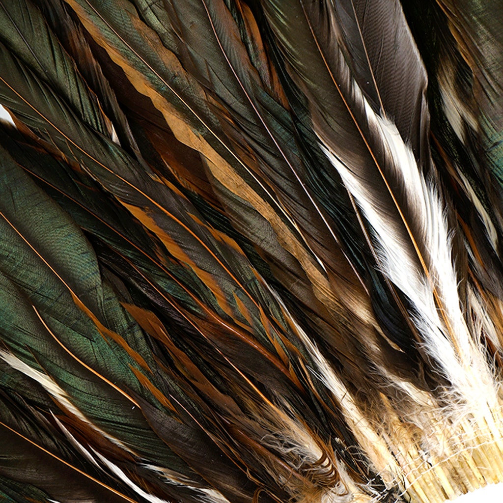 Rooster Coque Tails Feathers Half Bronze Natural 7-10" [1/4 LB Bulk]