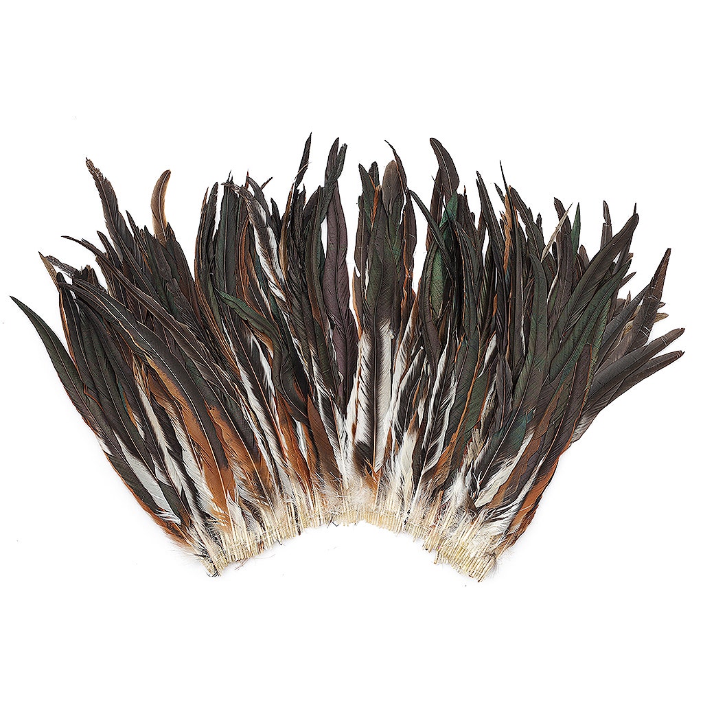Rooster Coque Tails Feathers Half Bronze Natural 15-18" [1/4 LB Bulk]