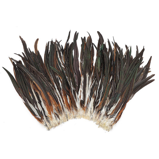 Rooster Coque Tails Feathers Half Bronze Natural 15-18" [1/4 LB Bulk]