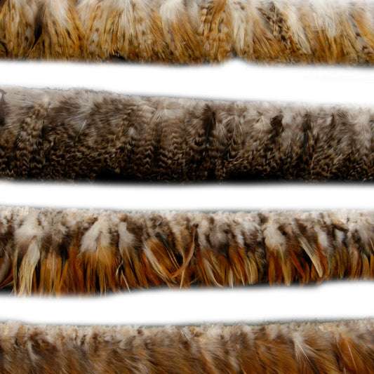 Rooster Hackle-Saddle-Assorted - Natural - 3 - 6"