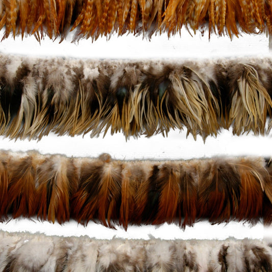 Rooster Hackle - Saddle - Assorted - bleached - 3 - 6"