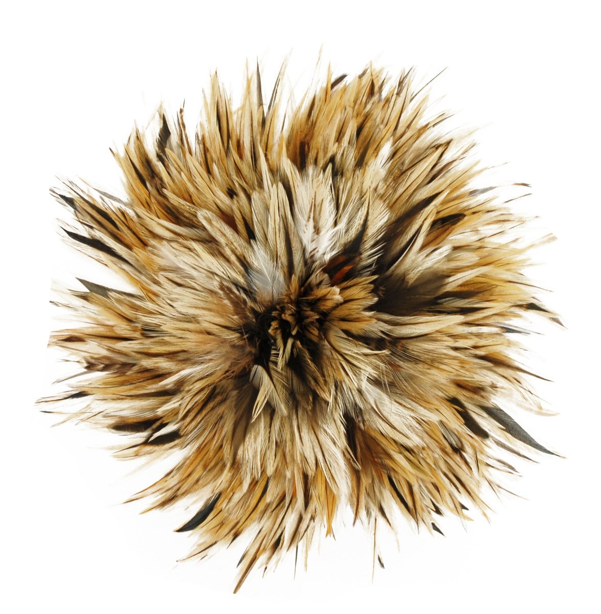 Badger Rooster Saddle Feathers Strung - 2" strip of 4-6" Rooster Feathers - Natural