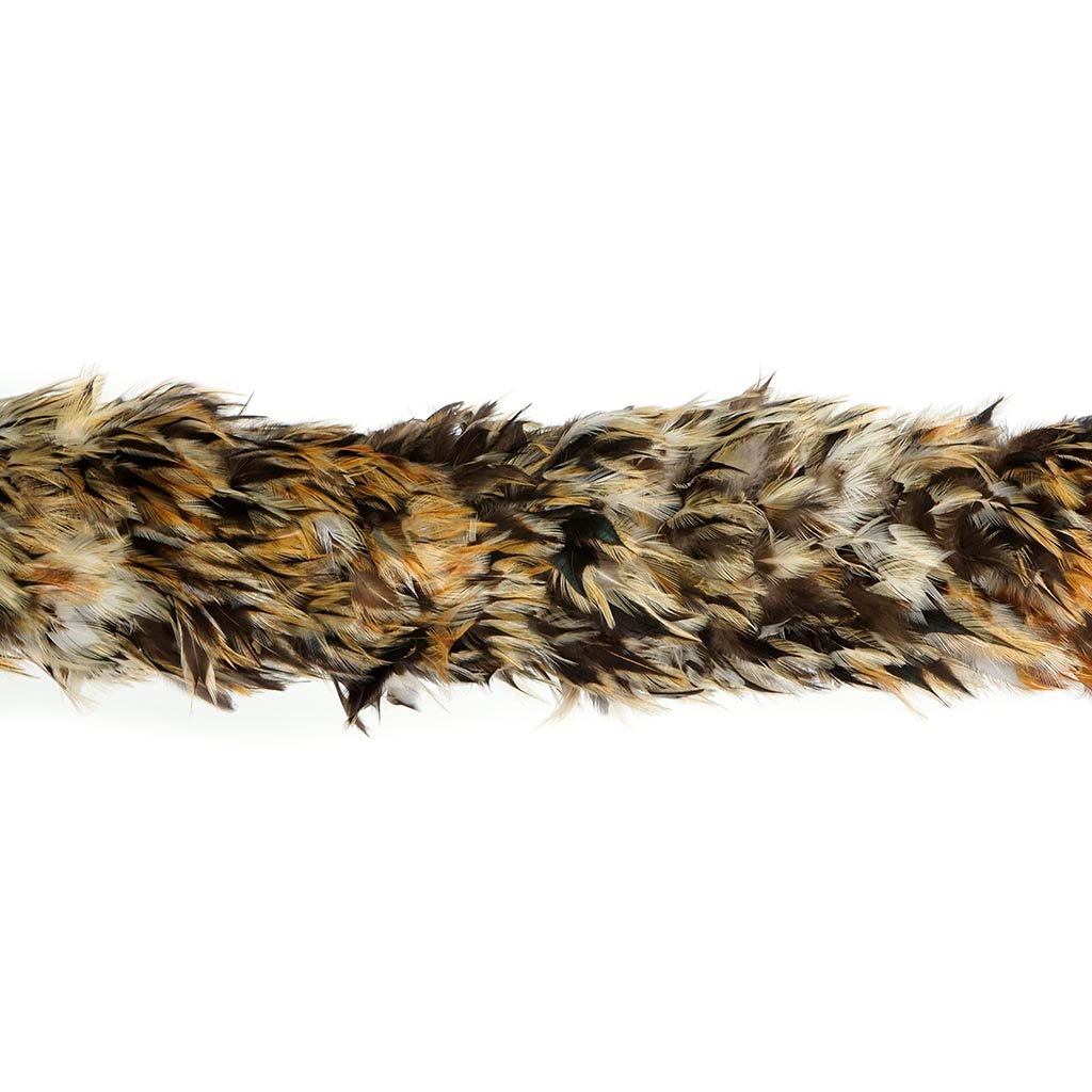 Natural Rooster Feather Boa - Badger 3-4"