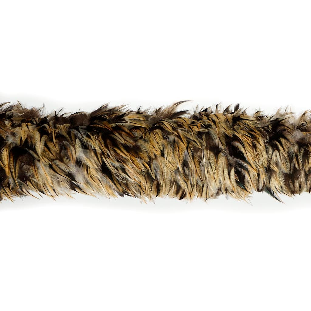 Natural Rooster Feather Boa - Badger 5-6"
