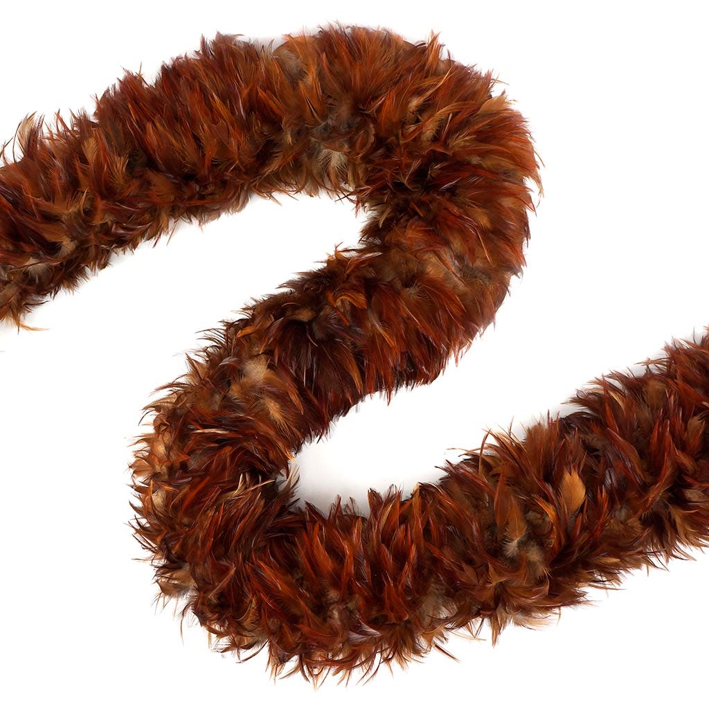 Red Saddle Rooster Feather Boa 5-6" - Natural