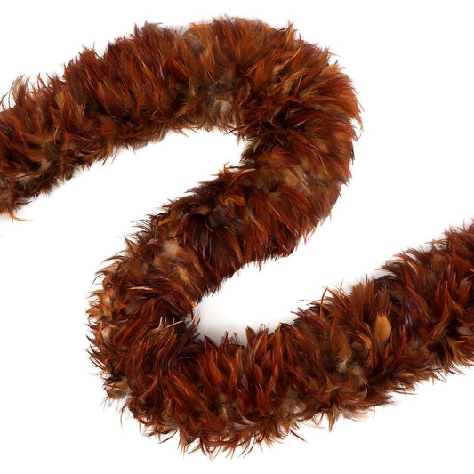 Red Saddle Rooster Feather Boa 5-6" - Natural