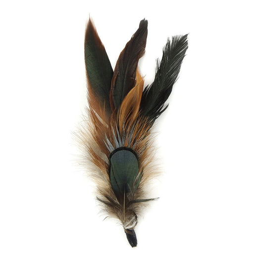 Hat Feather Trim With Rooster Schlappen - Natural