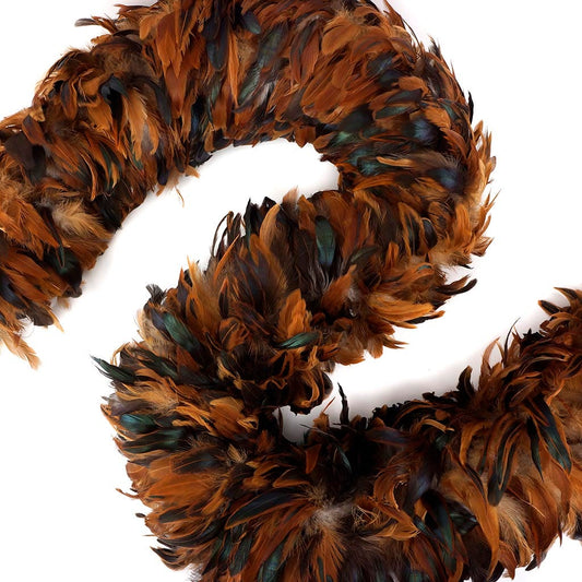 Rooster Schlappen Feather Boa 6-7"- Half Bronze Iridescent