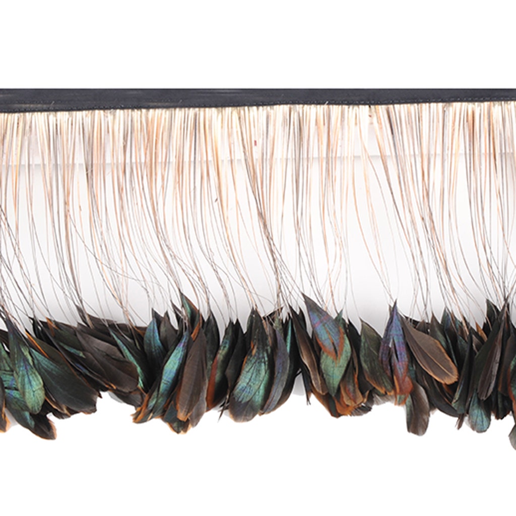 Stripped Iridescent Coque Fringe - Natural