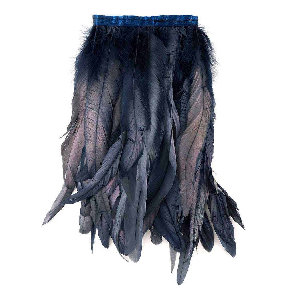 Bronze Iridescent Coque Fringe - 8 -10" - Black Pearl