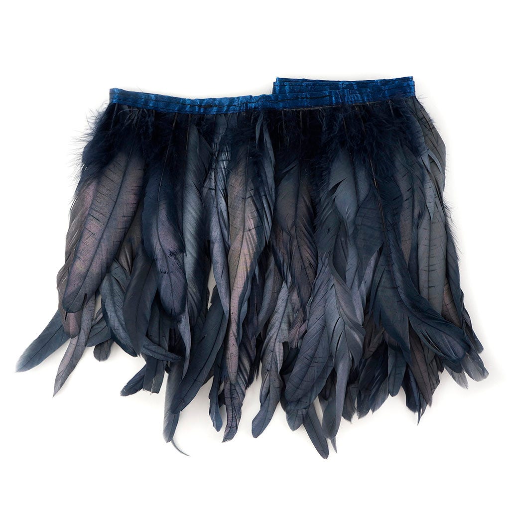 Bronze Iridescent Coque Fringe - 8 -10" - Black Pearl
