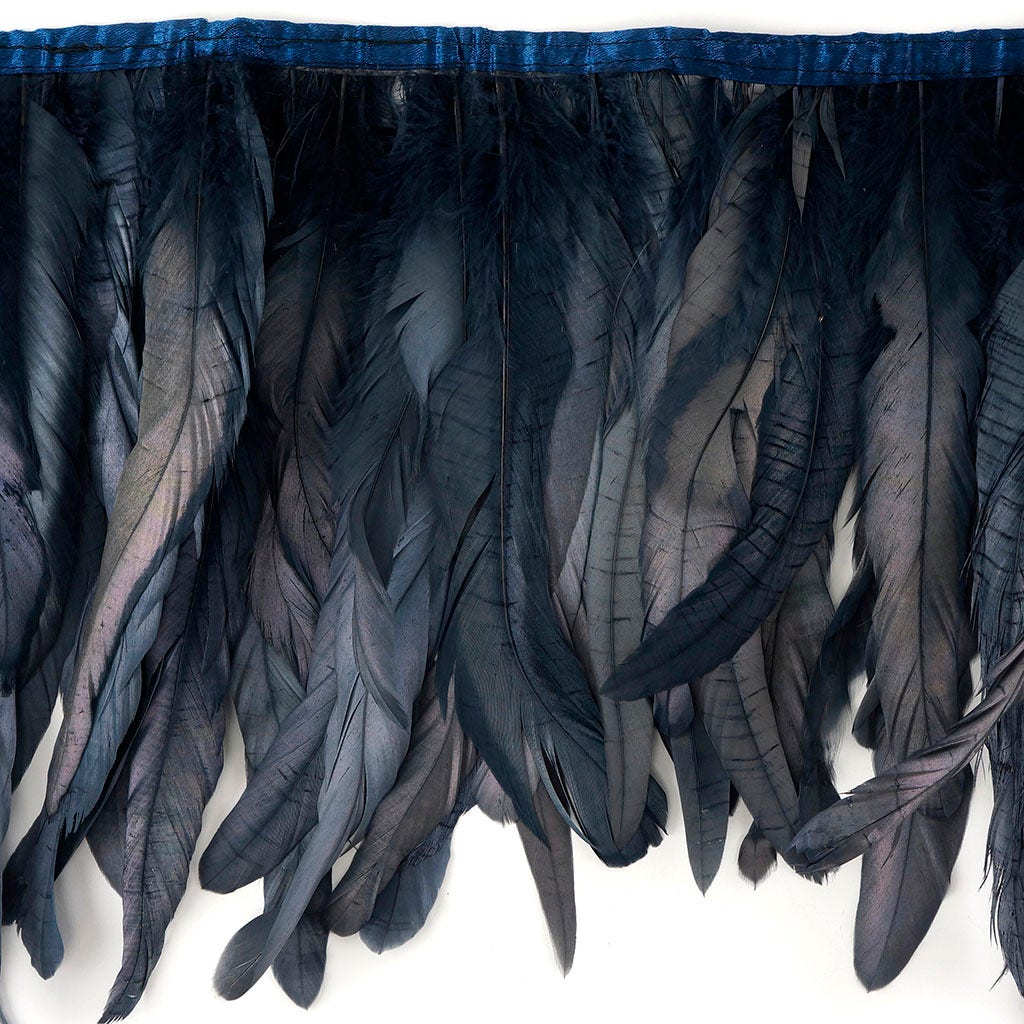 Bronze Iridescent Coque Fringe - 8 -10" - Black Pearl