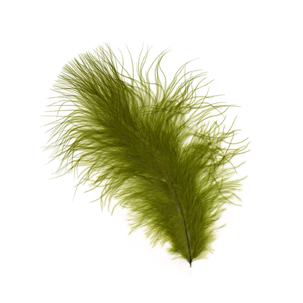 Loose Turkey Marabou Feathers 3-8" Dyed - Olive