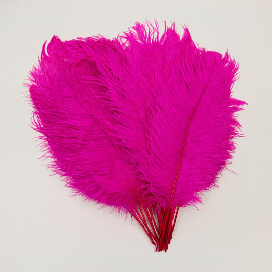 Ostrich Tails 16-18 inch - 30 PC - Shocking Pink