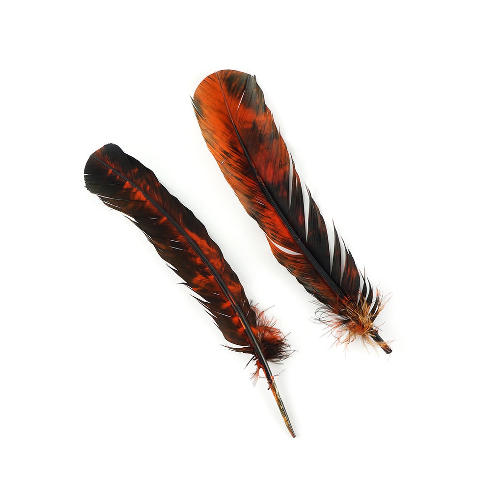 Turkey Quill - Tie Dye - Orange and Black