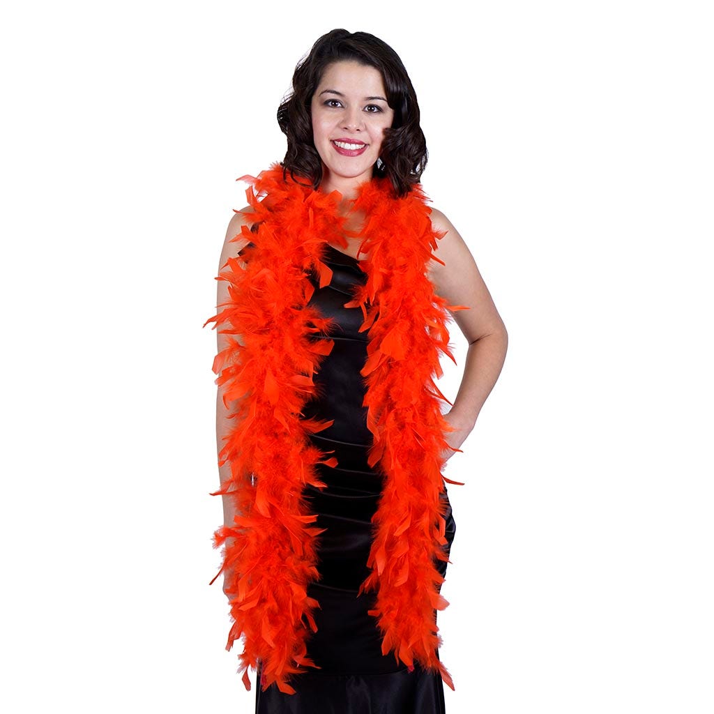 Chandelle Feather Boa - Lightweight - Tangerine