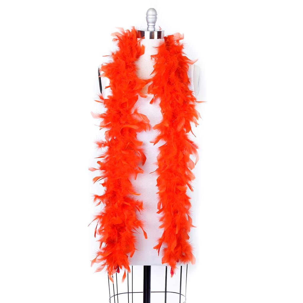 Chandelle Feather Boa - Lightweight - Tangerine