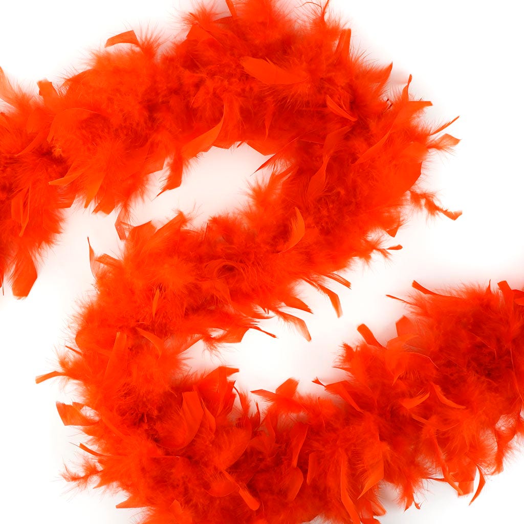 Chandelle Feather Boa - Lightweight - Tangerine