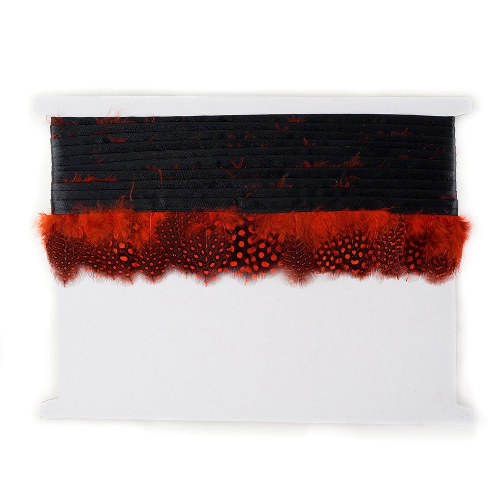 Guinea Plumage Feather Fringe - Orange