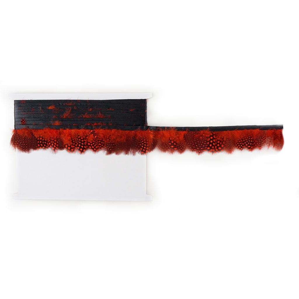 Guinea Plumage Feather Fringe - Orange