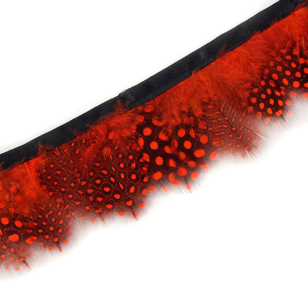 Guinea Plumage Feather Fringe - Orange