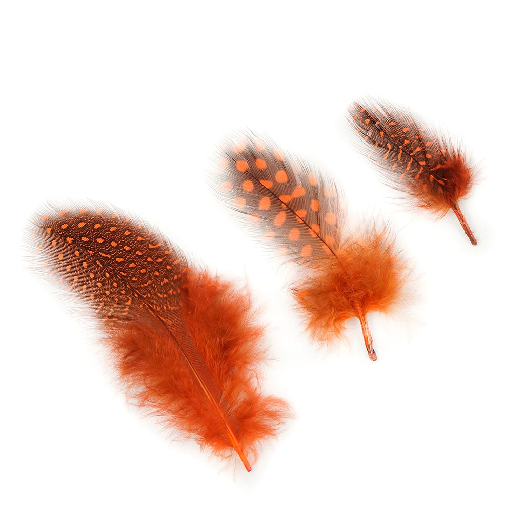 Bulk Guinea Hen Plumage - 1/4 lb - Orange