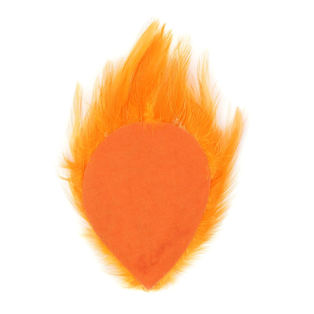 Feather Hackle Pads Dyed - Mango