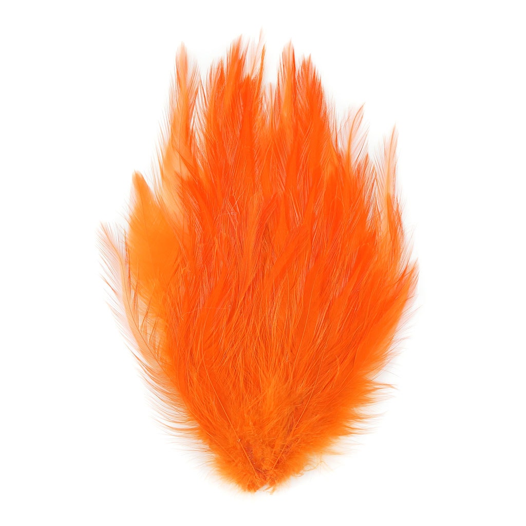 Feather Hackle Pads Dyed - Orange