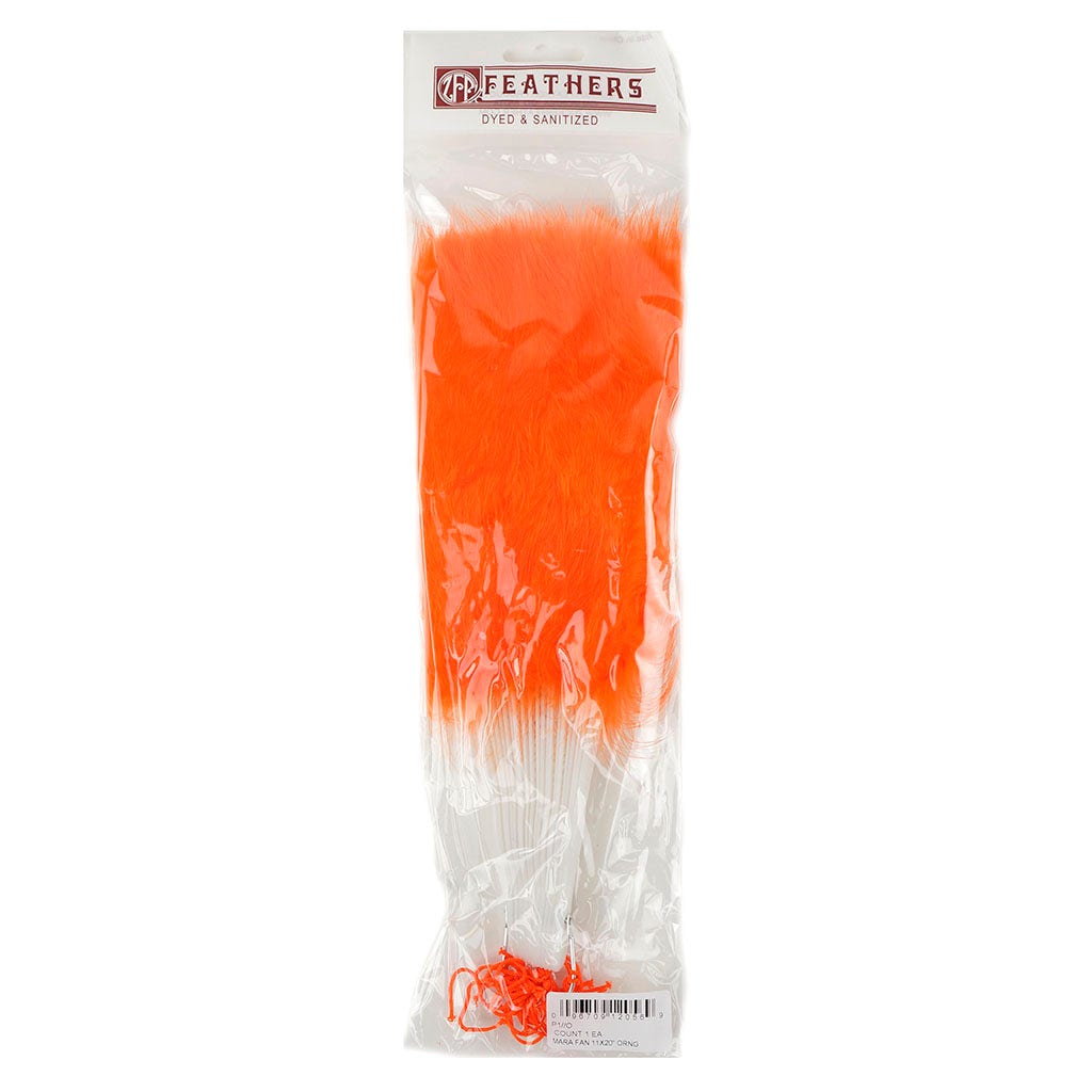 Marabou Feather Fan - Orange