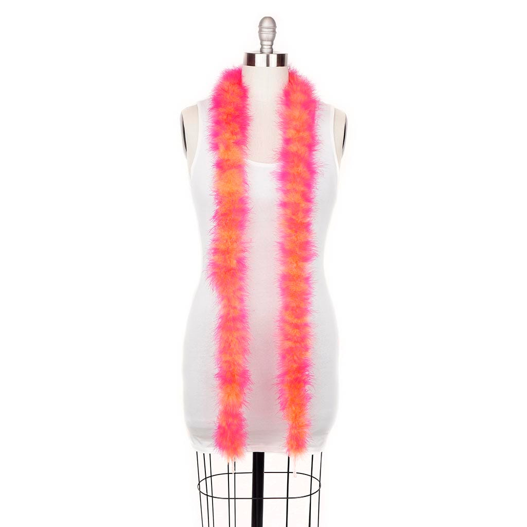 Marabou Feather Boa - Mediumweight - Tipped - Orange/Shocking Pink