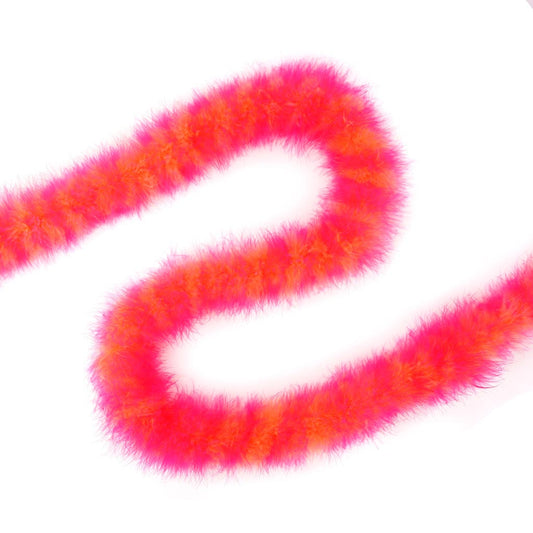 Marabou Feather Boa - Mediumweight - Tipped - Orange/Shocking Pink