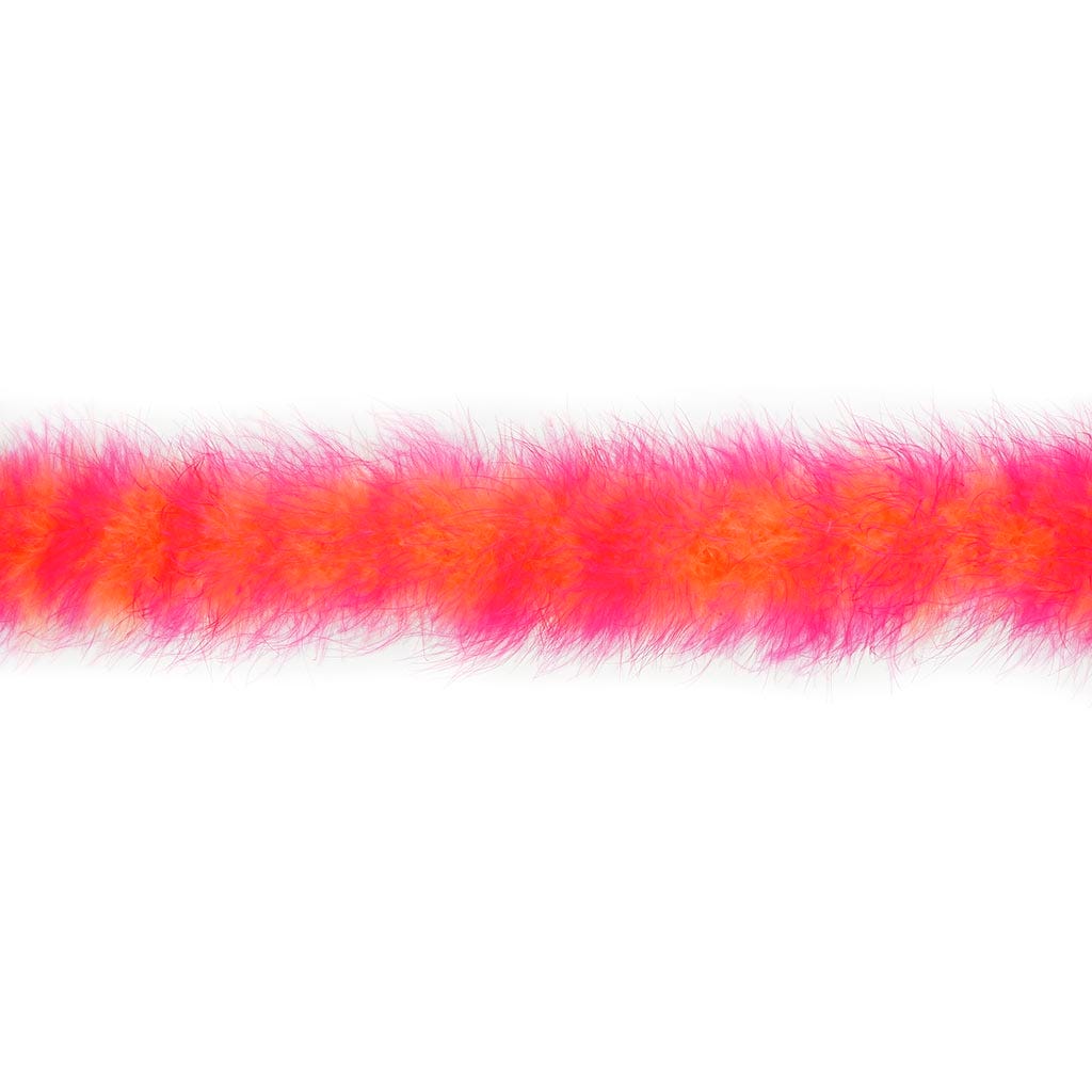 Marabou Feather Boa - Mediumweight - Tipped - Orange/Shocking Pink
