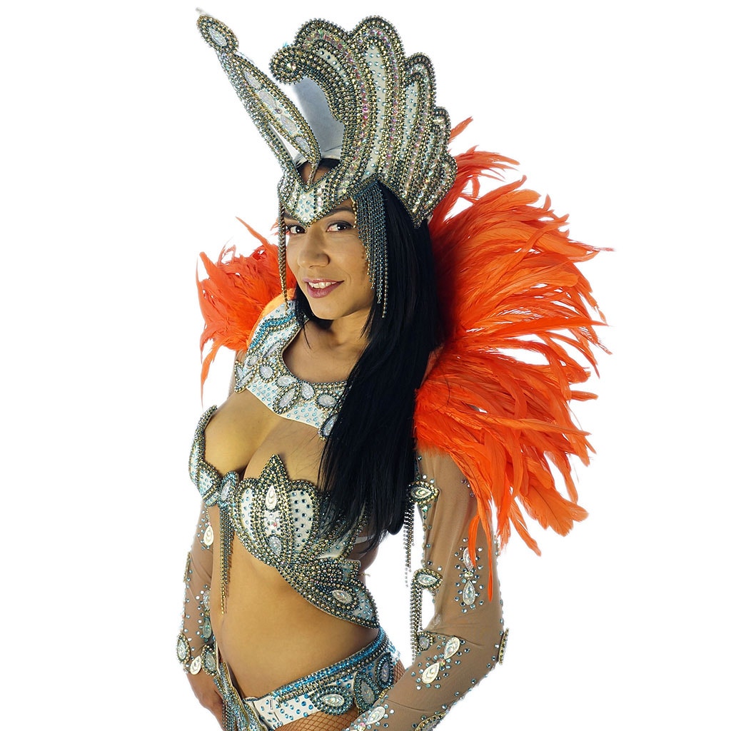 Carnival Feather Collar Hot Orange